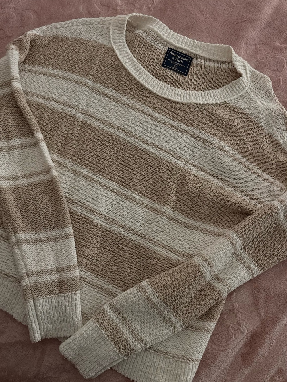 Abercrombie & Fitch Striped Open Knit Sweater